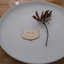 Marque place en bois personnalisable "tête de renard"