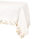 Nappe blanche et motifs marguerites - 240 cm