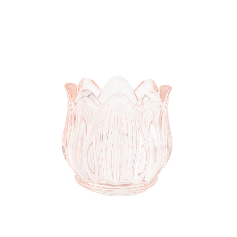 Vase ou bougeoir rose "tulipe" - 11 cm