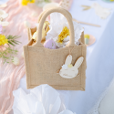 Panier de Pâques en jute personnalisable "lapinou"