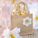 Panier de Pâques en jute personnalisable "marguerite"