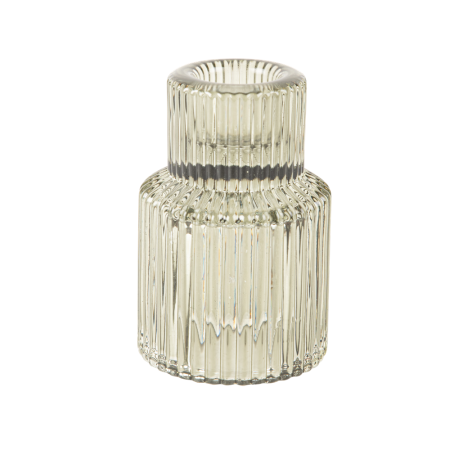 Bougeoir en verre sauge -...