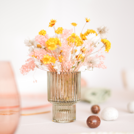 Bougeoir en verre sauge -...