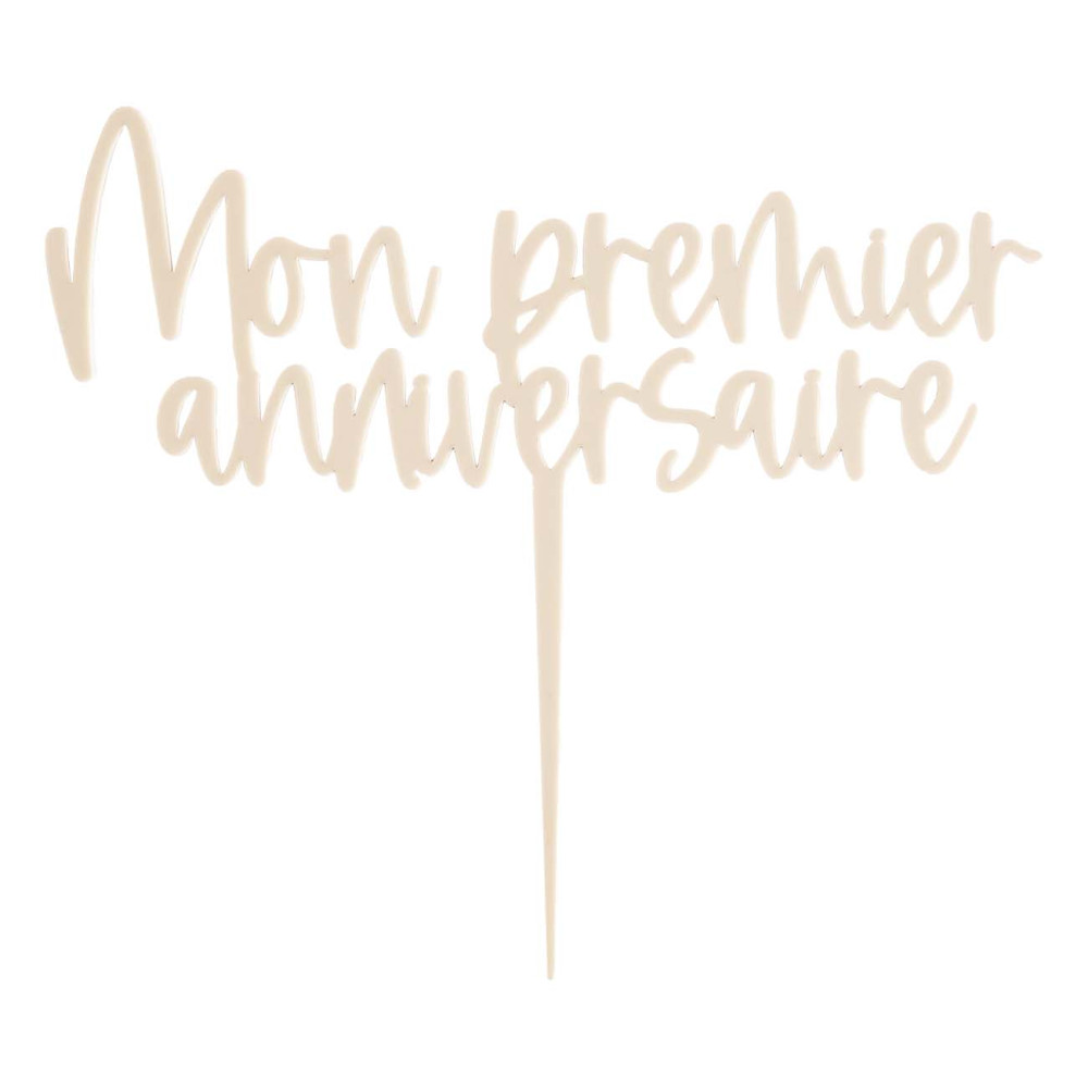 Cake topper plexiglas sable "mon premier anniversaire"