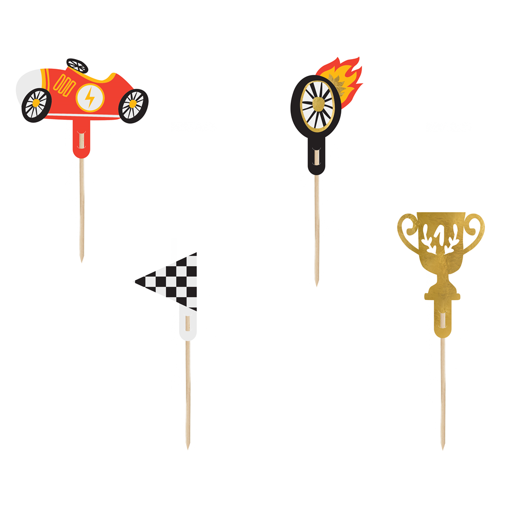 4 Décorations muffins - Voitures