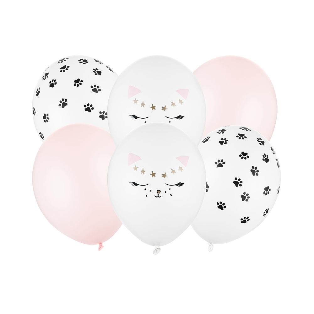 6 Ballons 30 cm - chaton