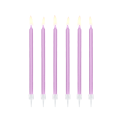 12 Bougies lisses - lilas clair - 14cm