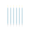 12 Bougies lisses - bleu clair - 14cm