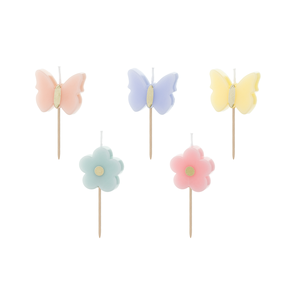 5 Bougies papillons