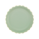 8 assiettes festonnées vert sauge - 23 cm