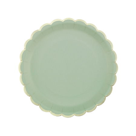 8 assiettes festonnées vert...