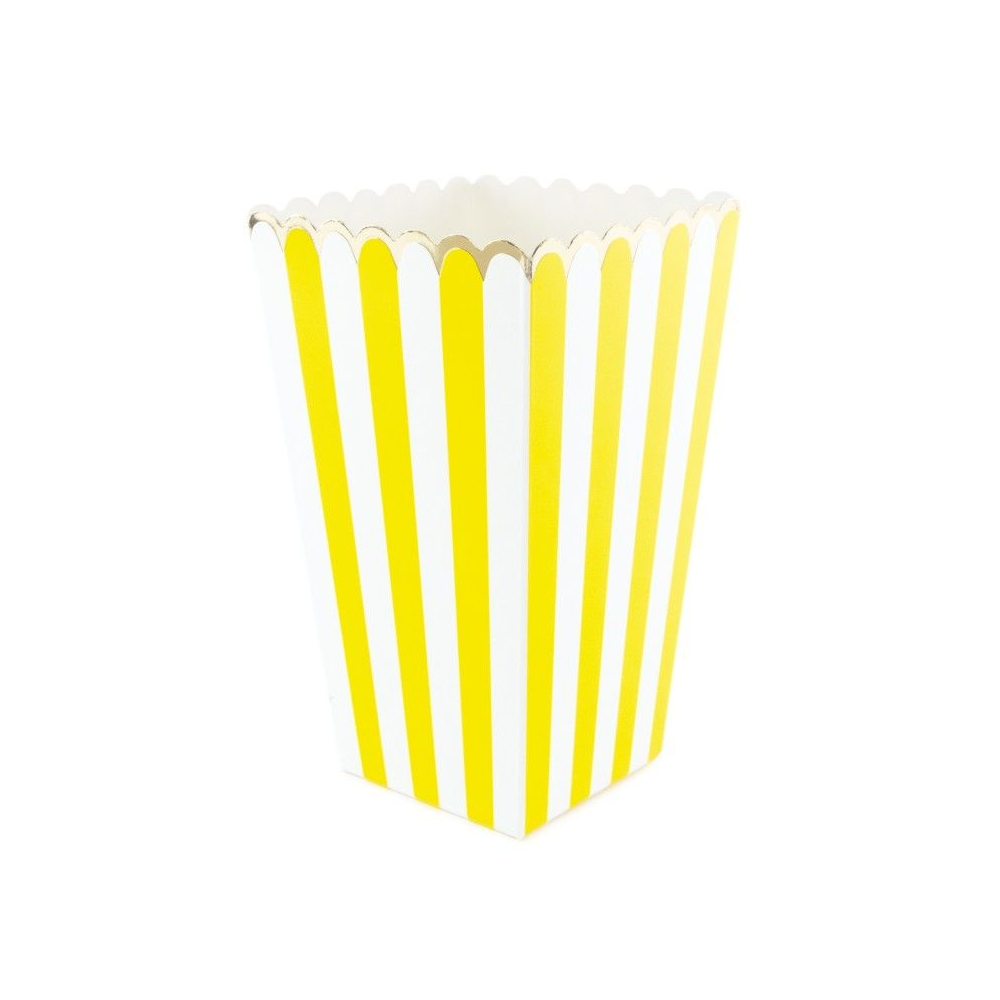 8 boites à popcorn "rayures jaunes"