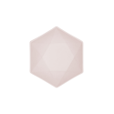 6 bols écologiques hexagonaux rose pastel