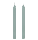 2 bougies cierges cannelées sauge - 25 cm