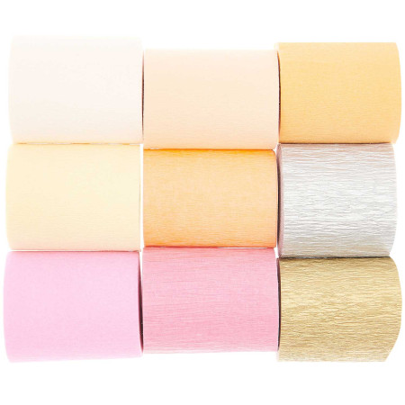 9 rouleaux crépon "sorbet...