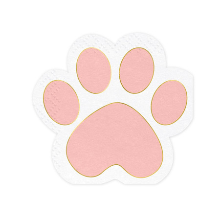 12 Serviettes - Pattes de chat