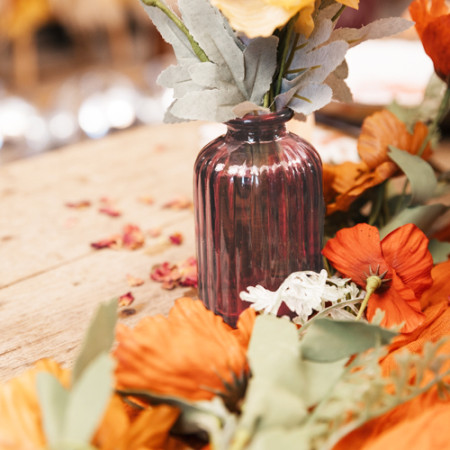 Vase en verre strié "vieux...