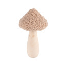 Champignon en bois "chapeau bouclette" - 13.5 cm