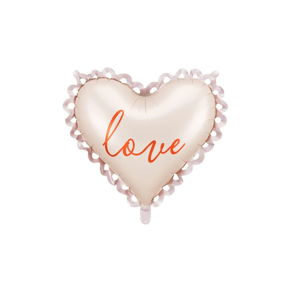Ballon mylar cœur dentelle "Love"