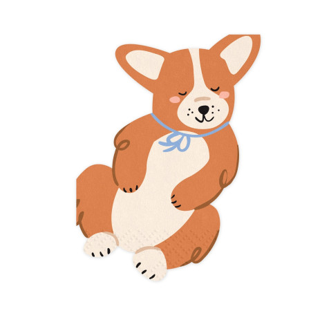 12 serviettes "chien corgi"...