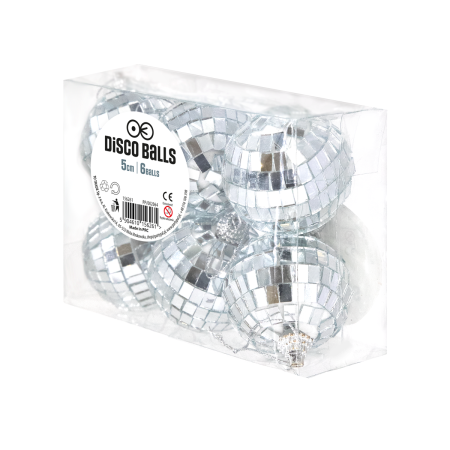 6 boules à facettes - 5 cm