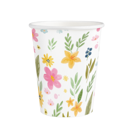 6 gobelets "fleurs...