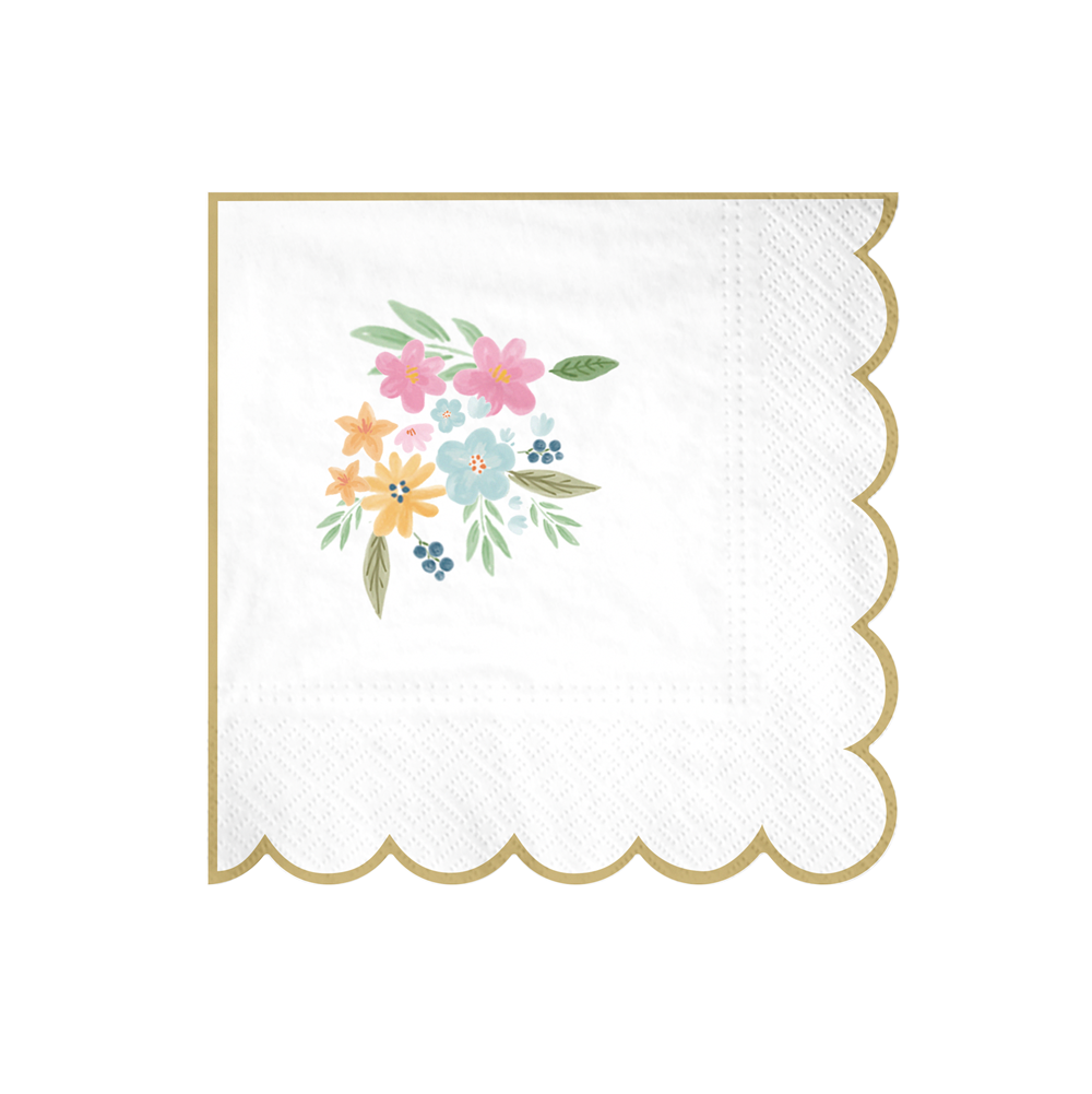 12 serviettes "fleurs sauvages" - 12 cm