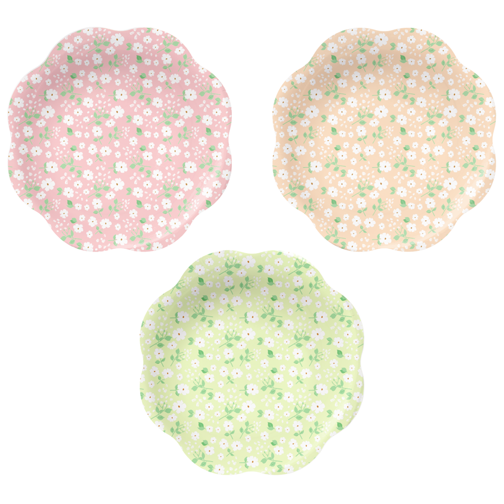 6 assiettes "liberty pastel" - 18 cm