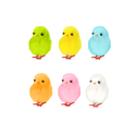 6 mini poussins pastel - 3.25 cm