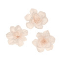 3 fleurs papier crépon "pêche nude" - Taille S
