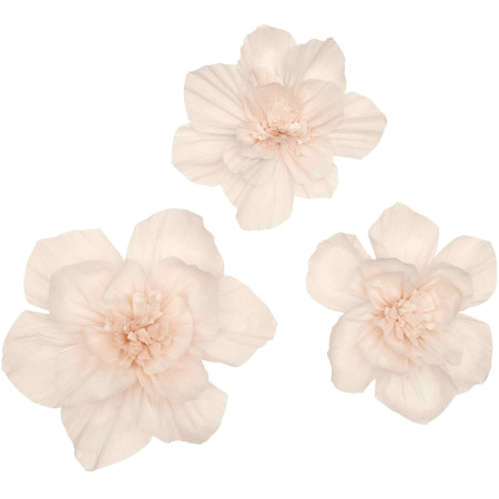 3 fleurs papier crépon...