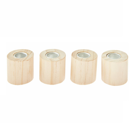 4 mini bougeoirs en bois...