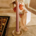 2 bougies cierges "terre de sienne" - 25 cm