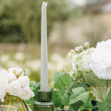 2 bougies cierges "vert de gris" - 25 cm