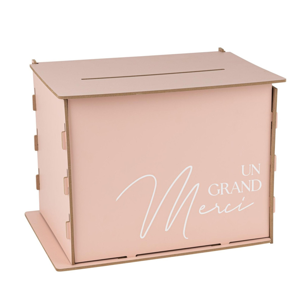 Urne en bois rose "Un grand Merci"