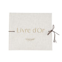 Livre d'or lin inscription dorée