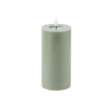 Bougie LED cylindrique "vert sauge" - 15 cm