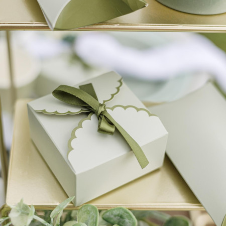 10 boîtes festons "sauge" -...