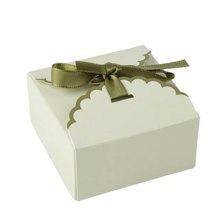 10 boîtes festons "sauge" -...