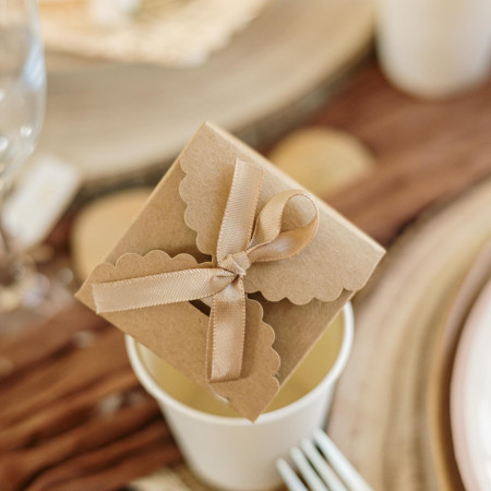 10 boîtes festons "kraft" -...