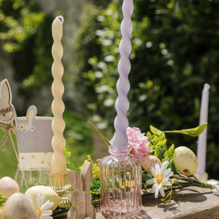 2 bougies cierges torsadées...