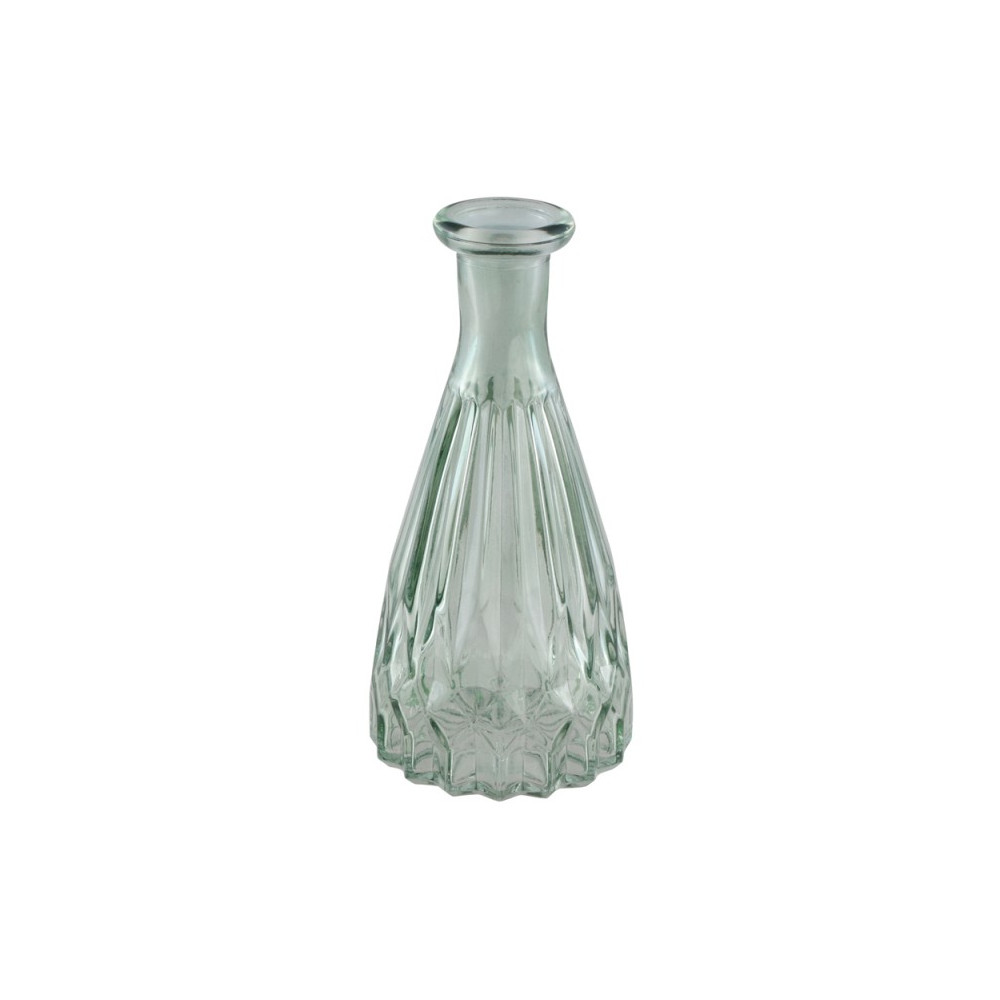 Vase facette en verre "vert sauge" - 14,5 cm