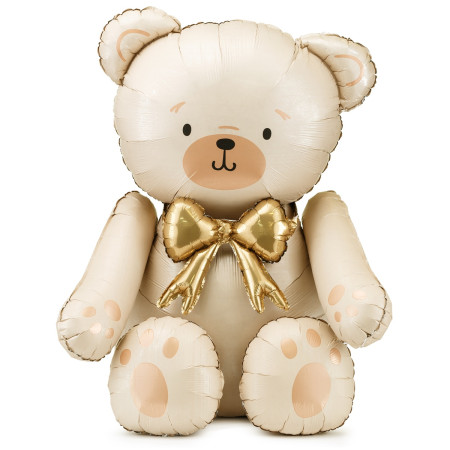 Ballon mylar Ours - crème