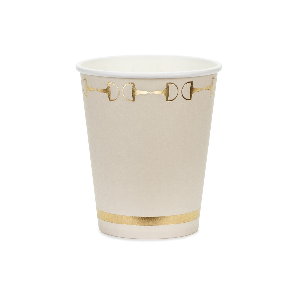 6 Gobelets en papier Etriers - beige