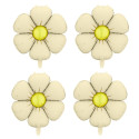 4 Ballons mylar Marguerites pour guirlande - crème