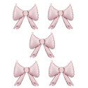5 Ballons mylar nœuds pour guirlande - rose poudré