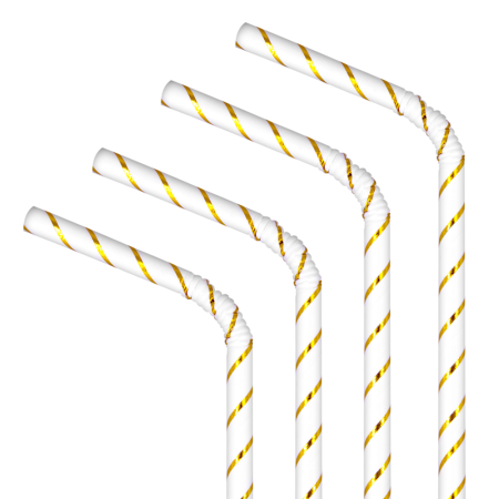 10 pailles blanches rayures...