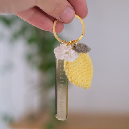 Porte-clé en crochet citron...