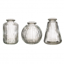 3 vases en verre "transparent" - 9.5 cm