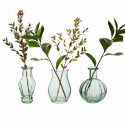 3 vases en verre recyclé  "vert pastel" - 10 cm